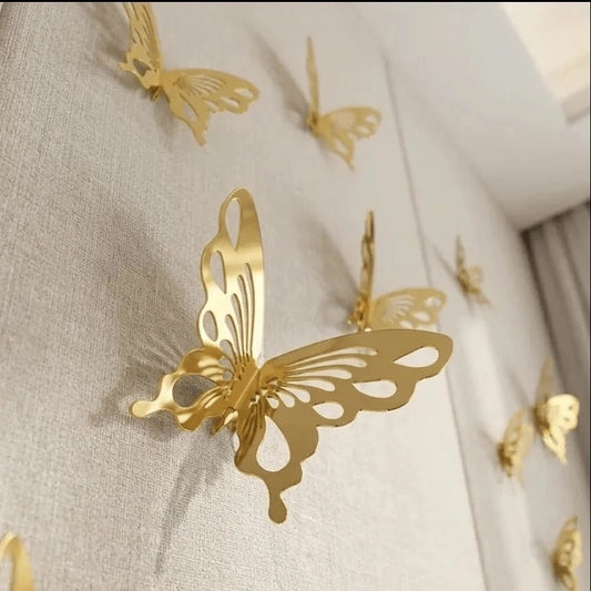 3D Golden Butterfly Wall Stickers – Turn Any Plain Wall Into a Statement