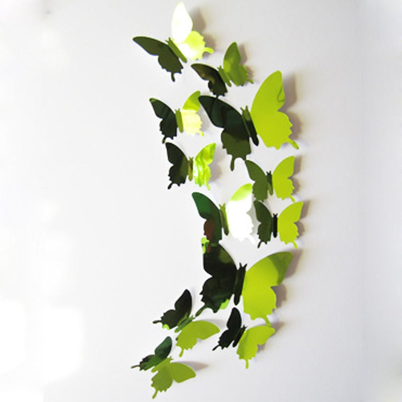 Green mirrored butterfly stickers