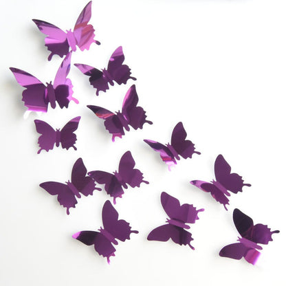 Purple 3D mirrored butterflies