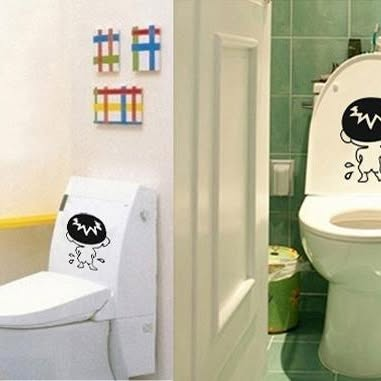 Cartoon kid character toilet decoration decal