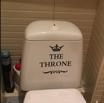 The Throne lettering and crown toilet decoration sticker