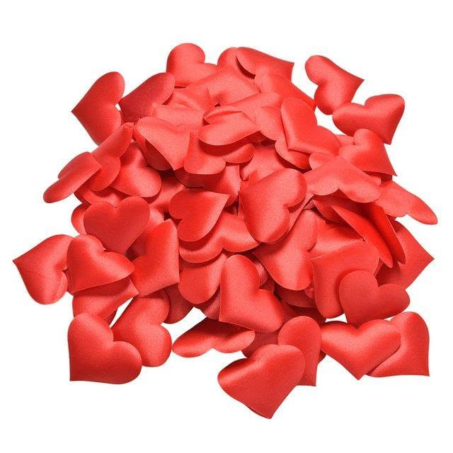 Red 3D mini hearts decorative pack
