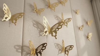 3D Golden Butterfly Wall Stickers – Turn Any Plain Wall Into a Statement